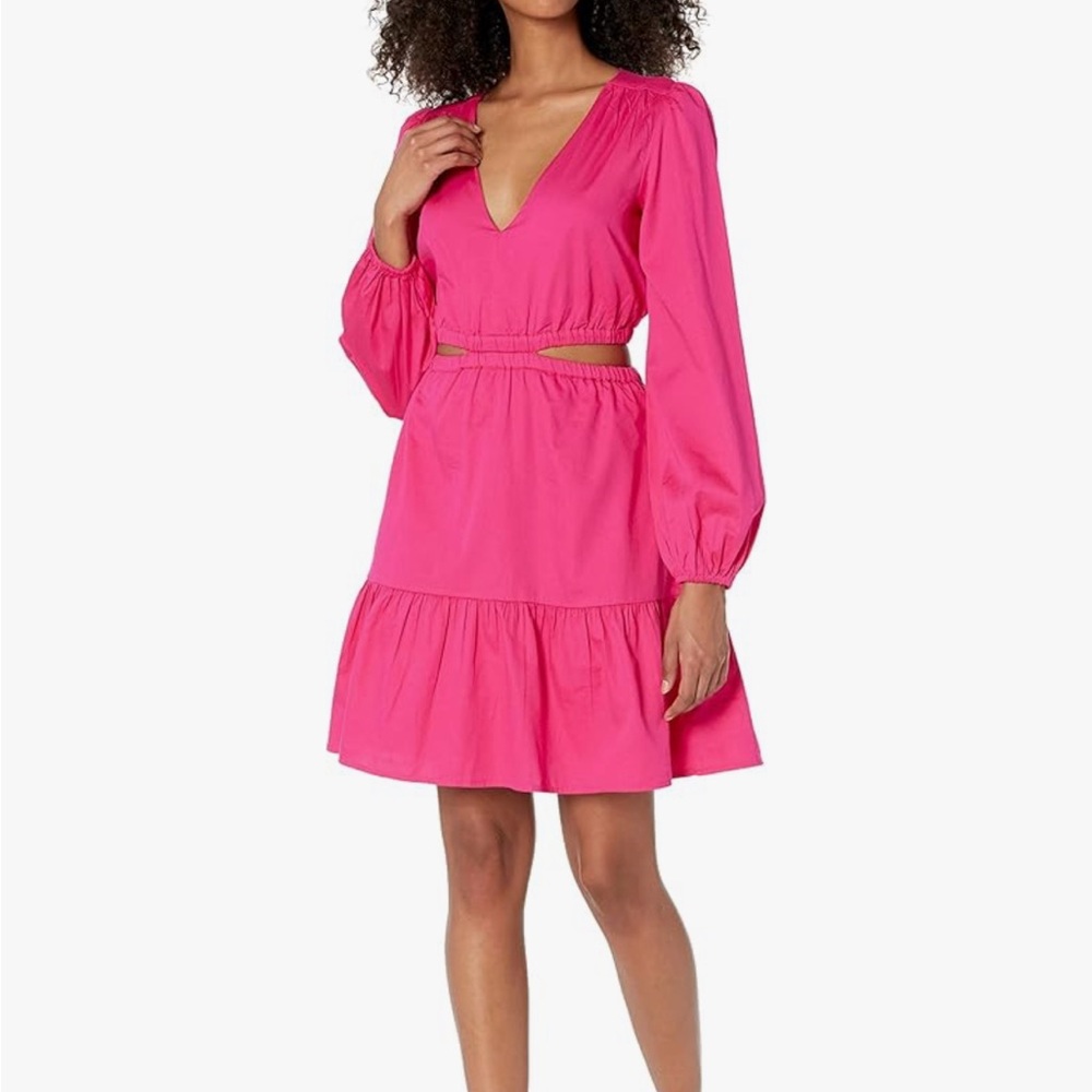 Chic Pink Long Sleeve Dress